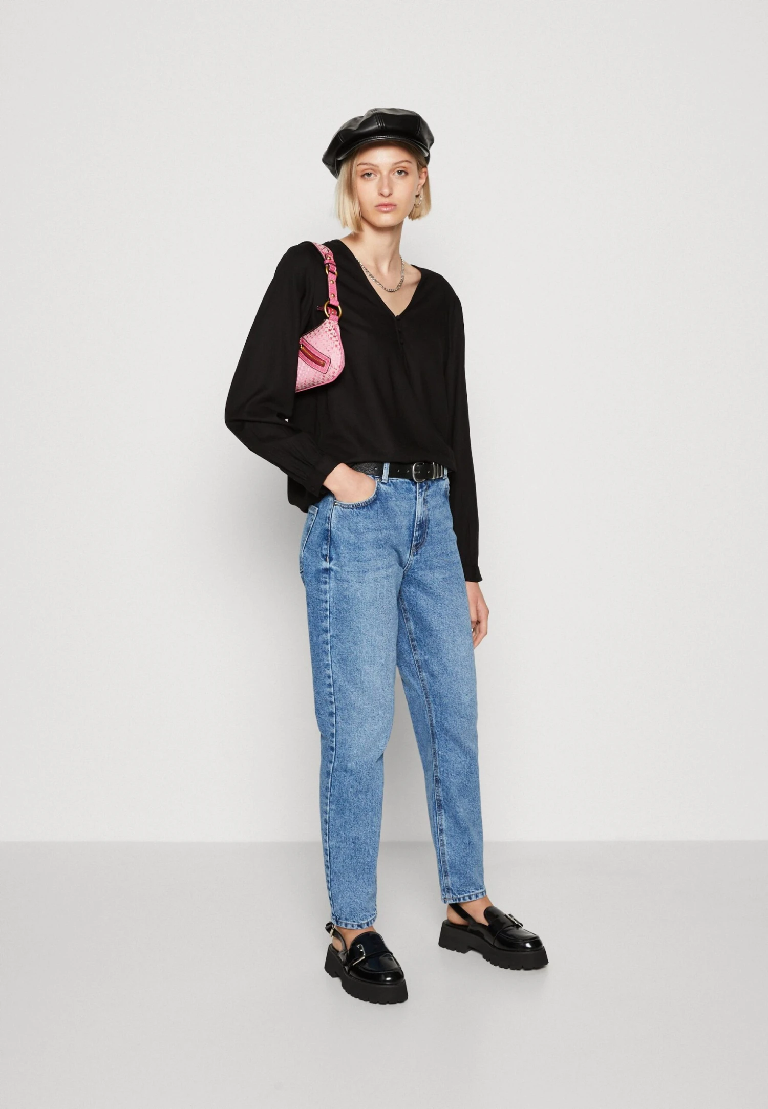 ONLY Onljagger Life High Mom Ankle - Vaqueros Rectos - Medium Blue Denim - Imagen 2