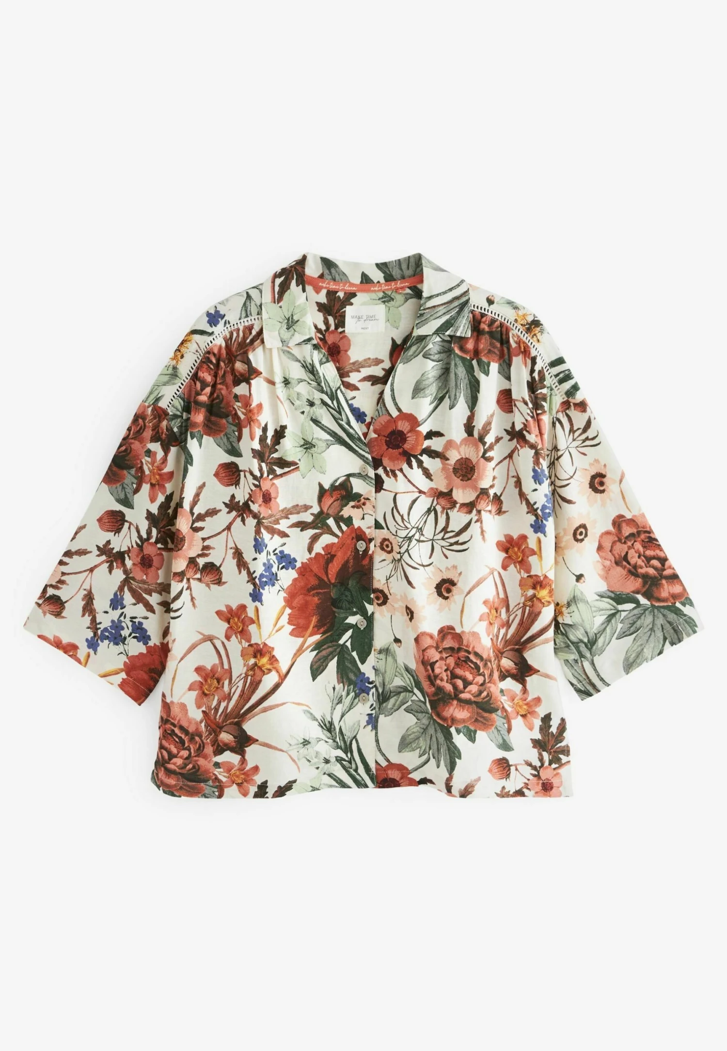 Next Blend Button Through Set - Pijama - Cream Floral - Imagen 6