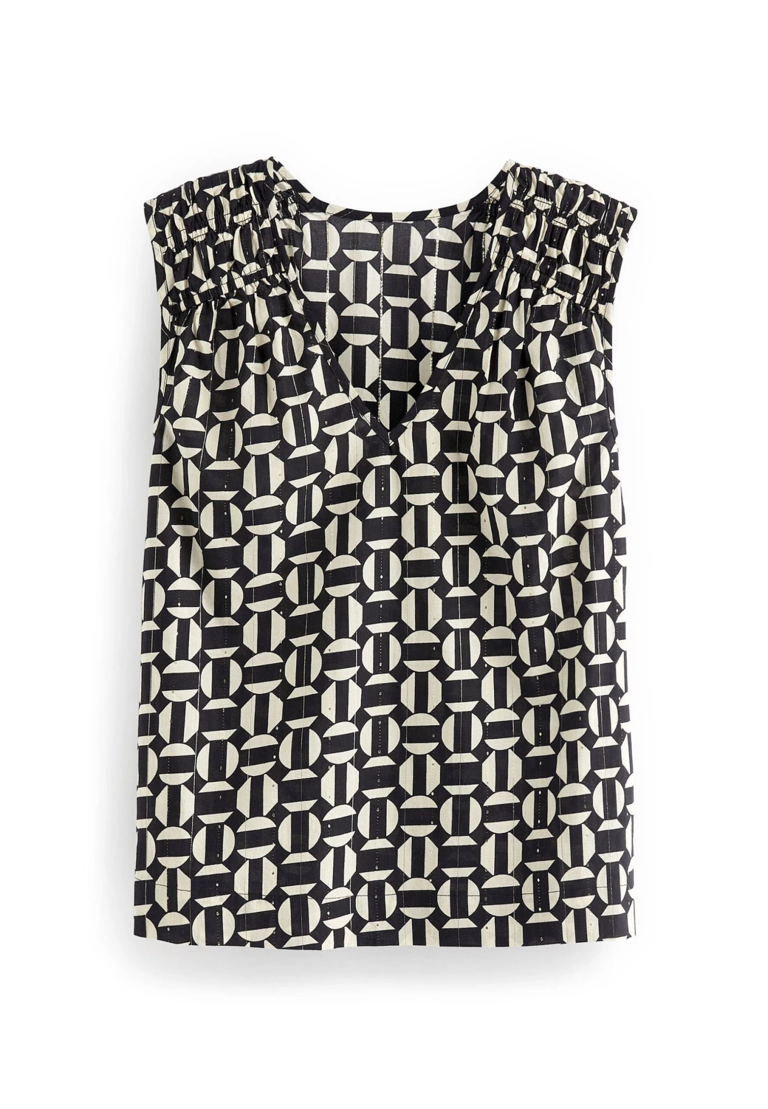 Next V Neck Rich Sparkle Standard - Blusa - Black Geo - Imagen 4