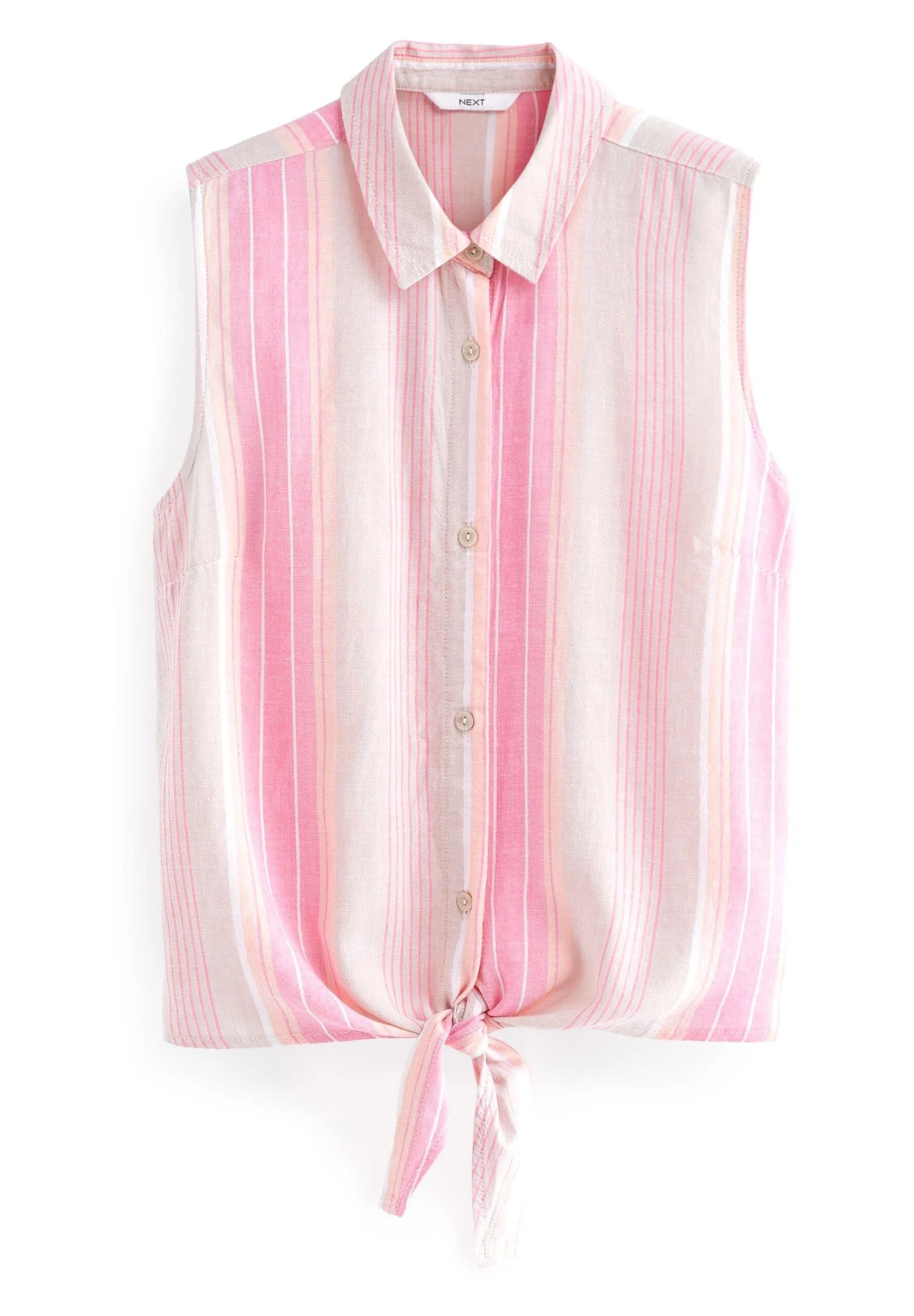 Next Tie Waist Sleeveless Collared - Camisa - Pink - Imagen 5