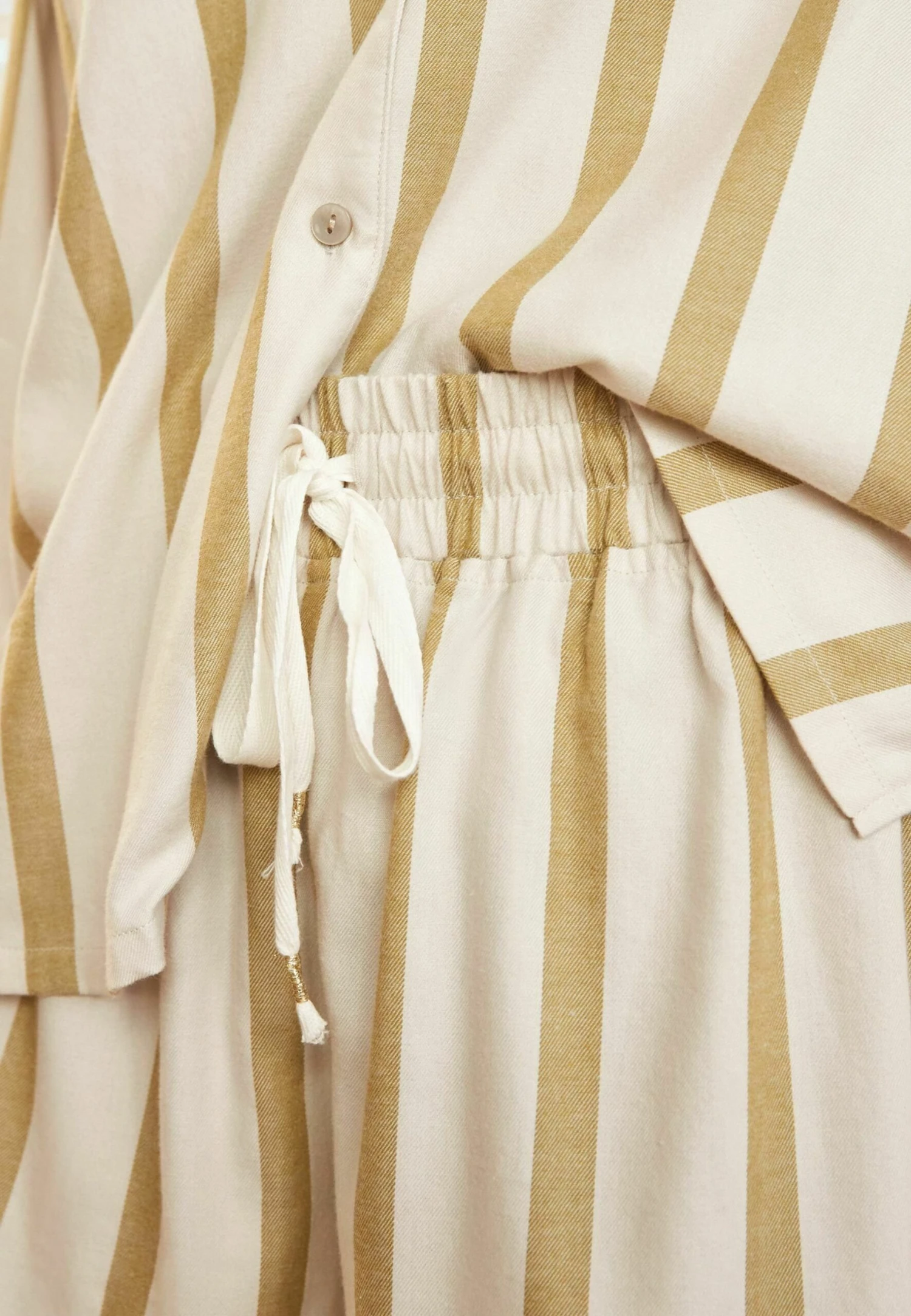 Next Woven Button Through Set Standard - Pijama - Green Stripe - Imagen 6