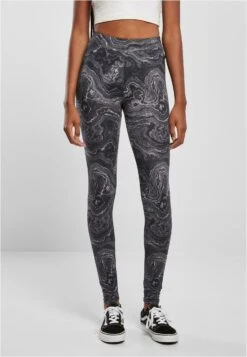 URBAN CLASSICS Soft Aop - Leggings - Blackoil