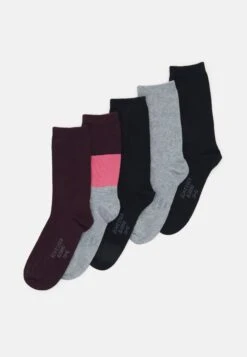 Schiesser 5 Pack - Calcetines - Black/Bordeaux/Grey