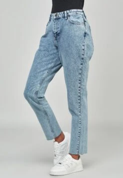 SikSilk Embroidered Mom Jean - Vaqueros Slim Fit - Light Blue